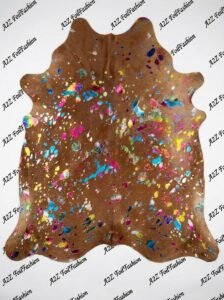 Acid Wash Multi-Metallic  Hair-On Cowhide Leather