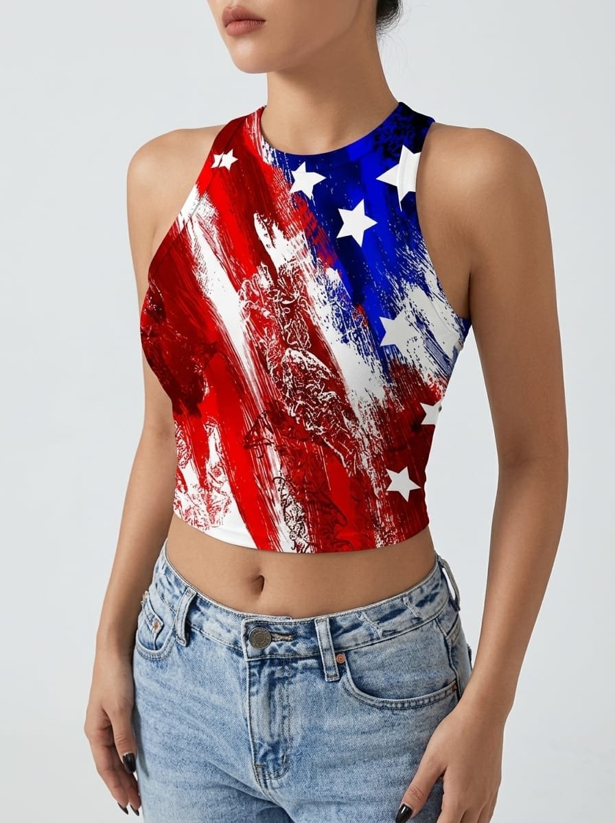 Women's crop top, fully customizable design with low MOQ, manufactured finished activewear